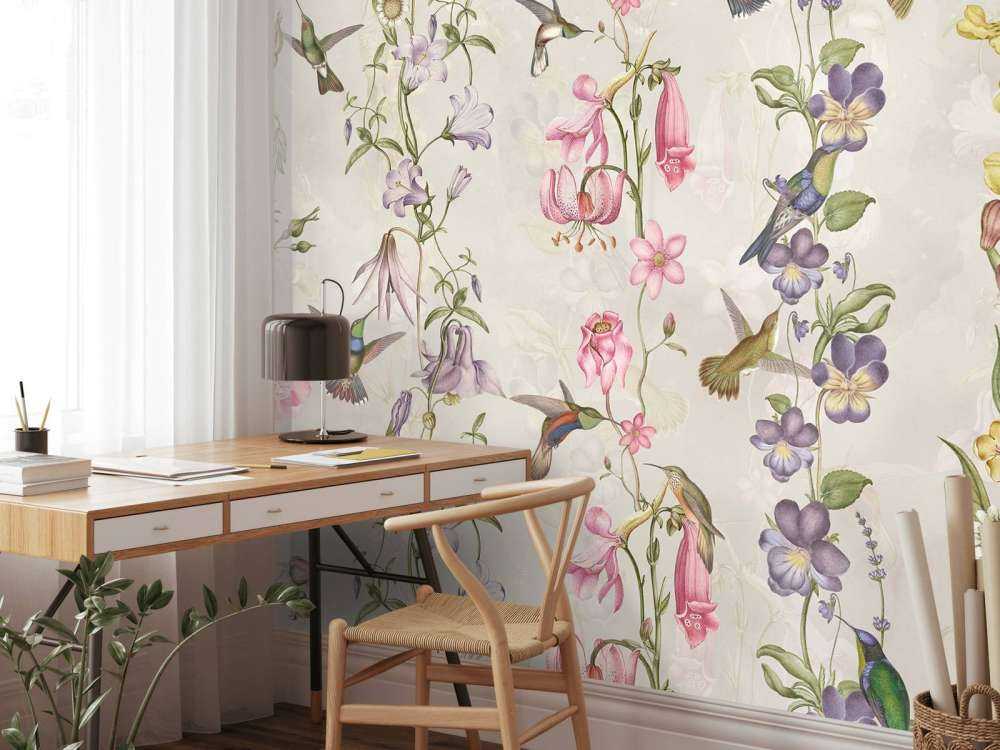 Eng- og hageblomster taupe