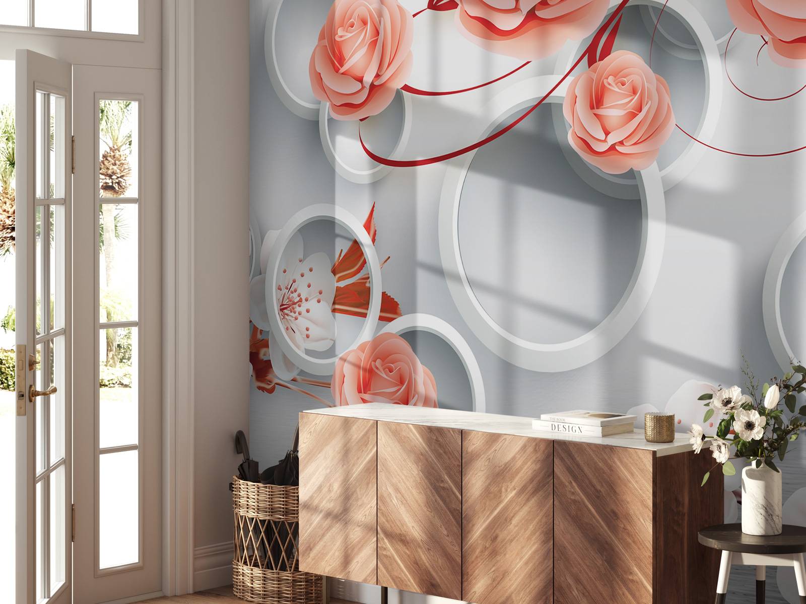 3D sirkler og blomster