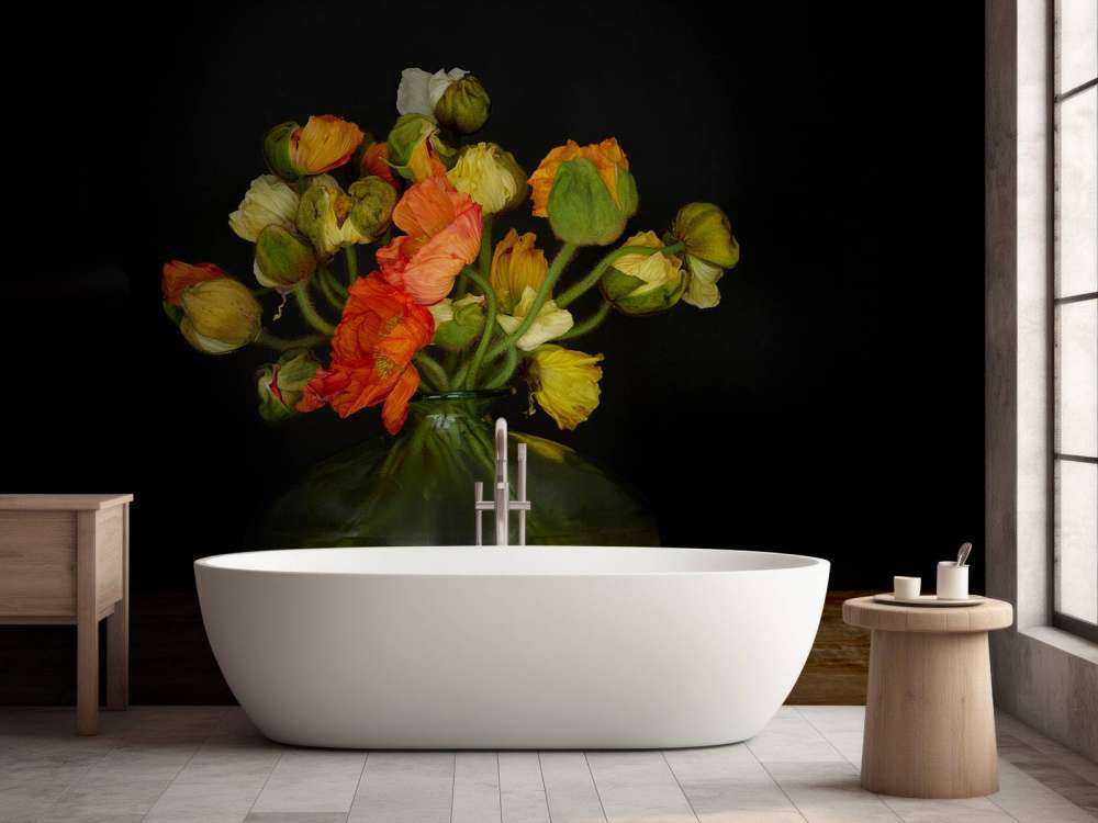 Pittoresk vase med blomster