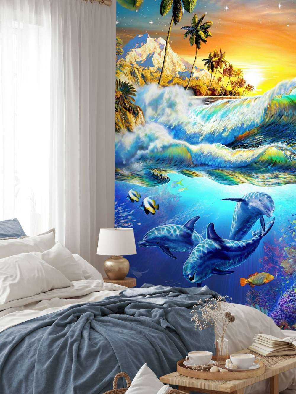 Hawaian Dawn_Waves and Dolphins