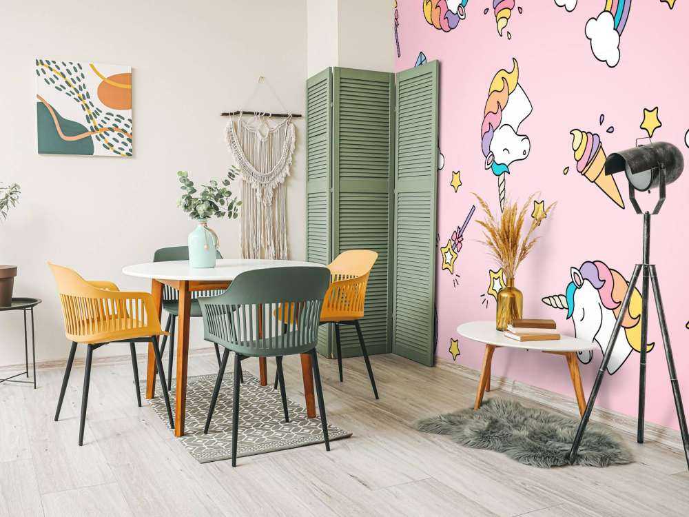 Fargerikt enhjørningsmønster