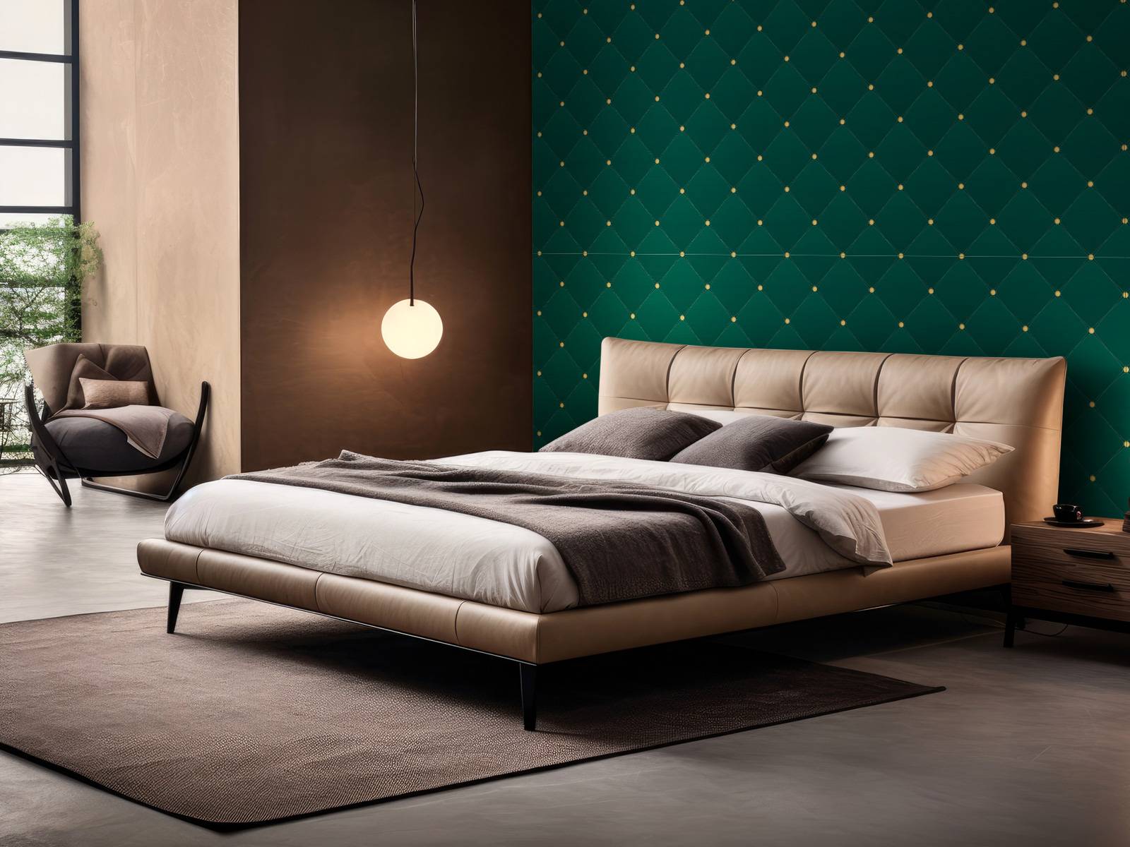 Mørkgroen chesterfield mønster