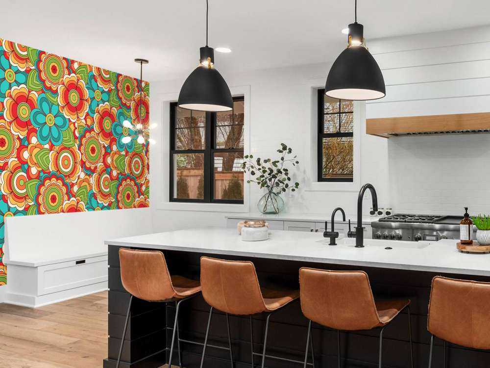 Fargerike retro blomster