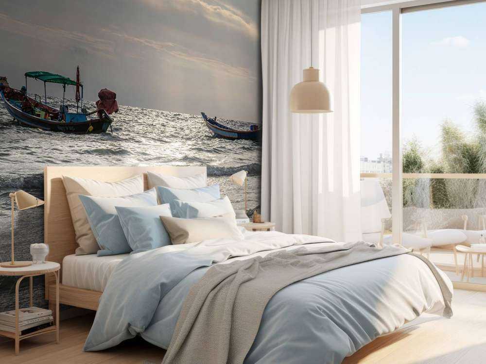 Natten faller på Kho Pipi Island (Thailand)