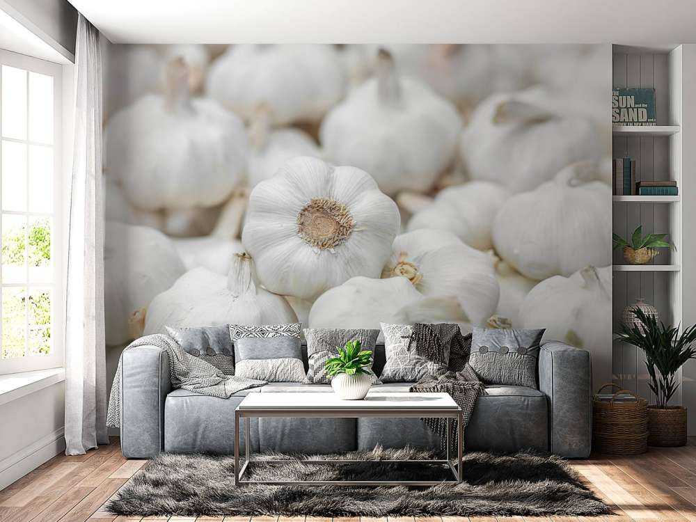 Nærbilde hvitløkspalmer