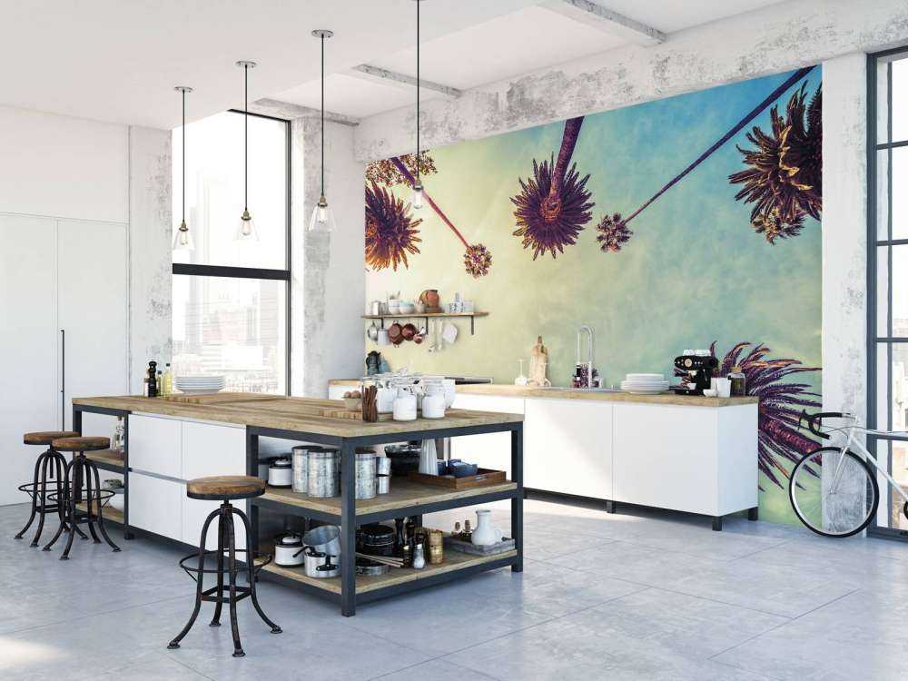 Sett nedenfra av palmer