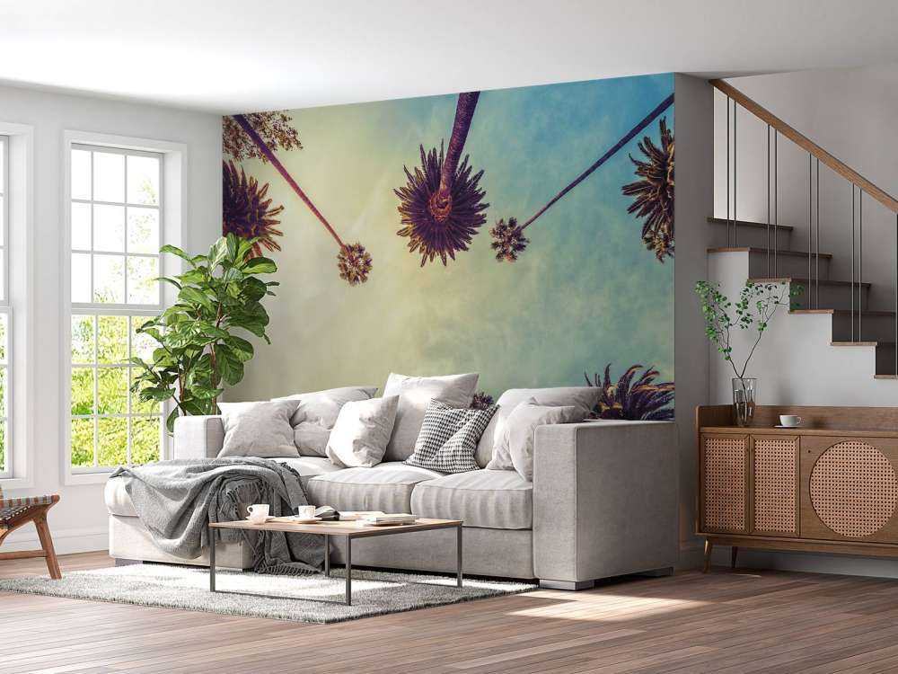 Sett nedenfra av palmer