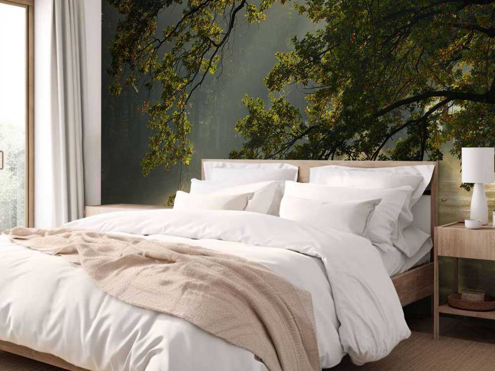 Overhengende grener over vannet