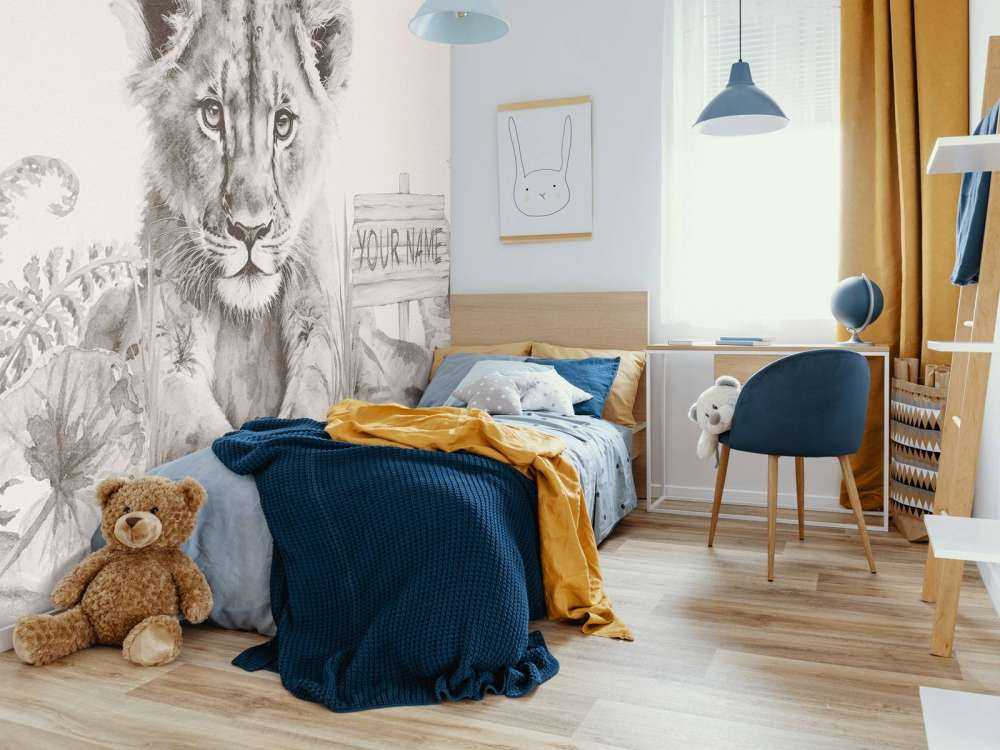 Løveunge i jungelen beige