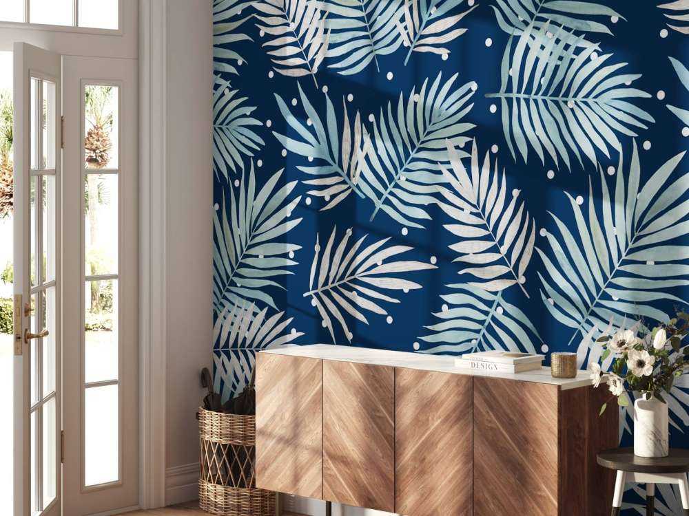 Mønster med tropiske blader