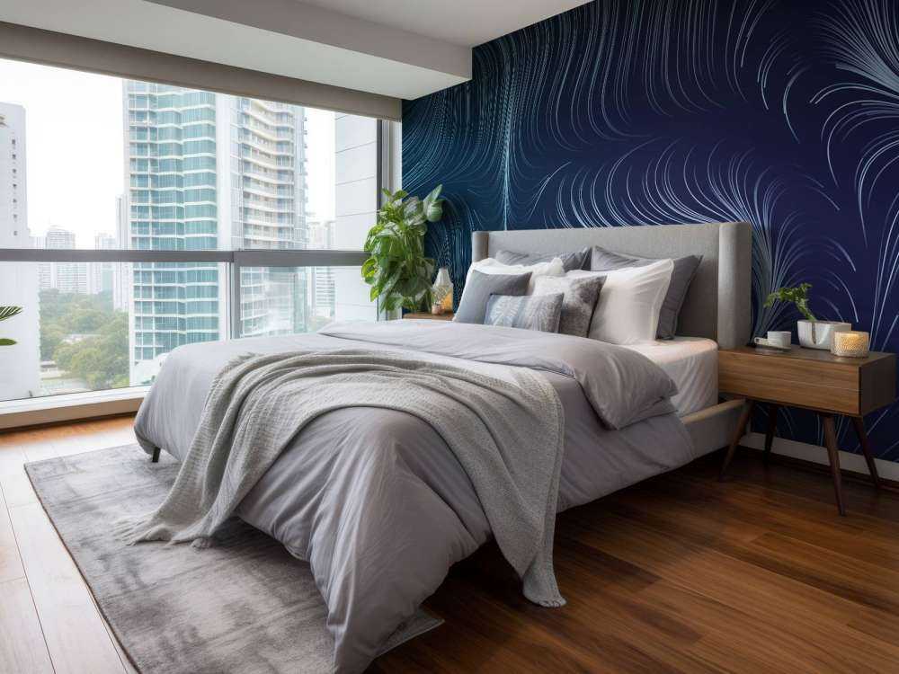 Blå opplyste linjer