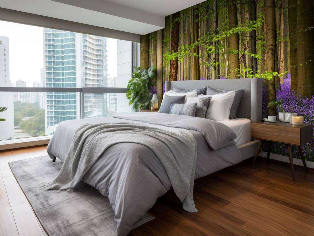 Skog med lilla blomster