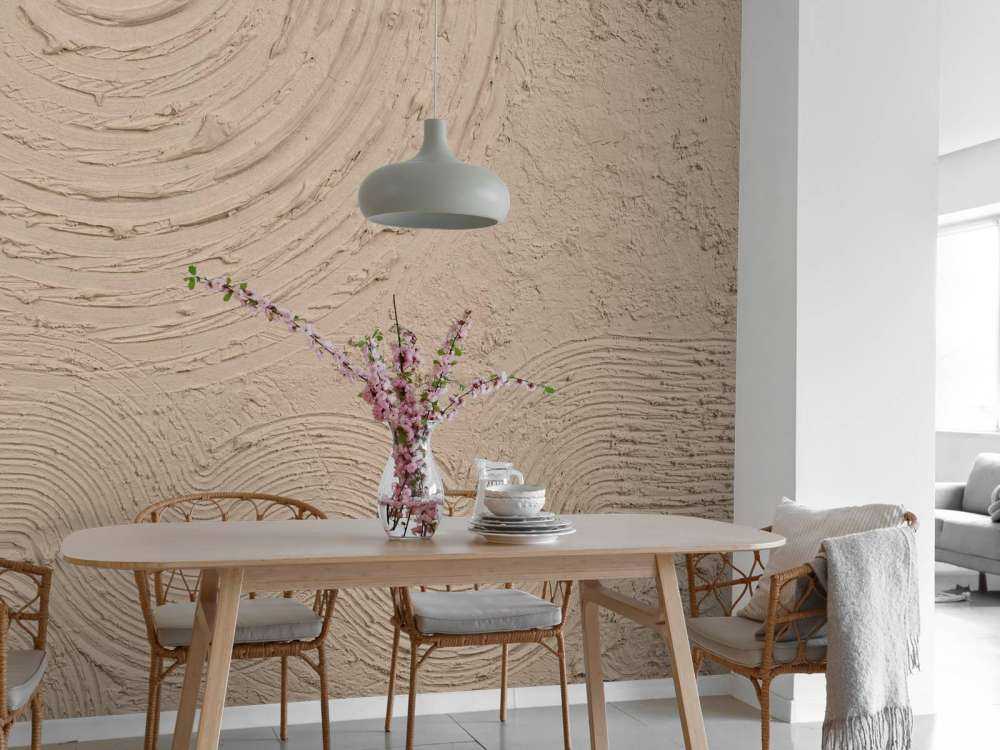 Organiske former og linjer i taupe