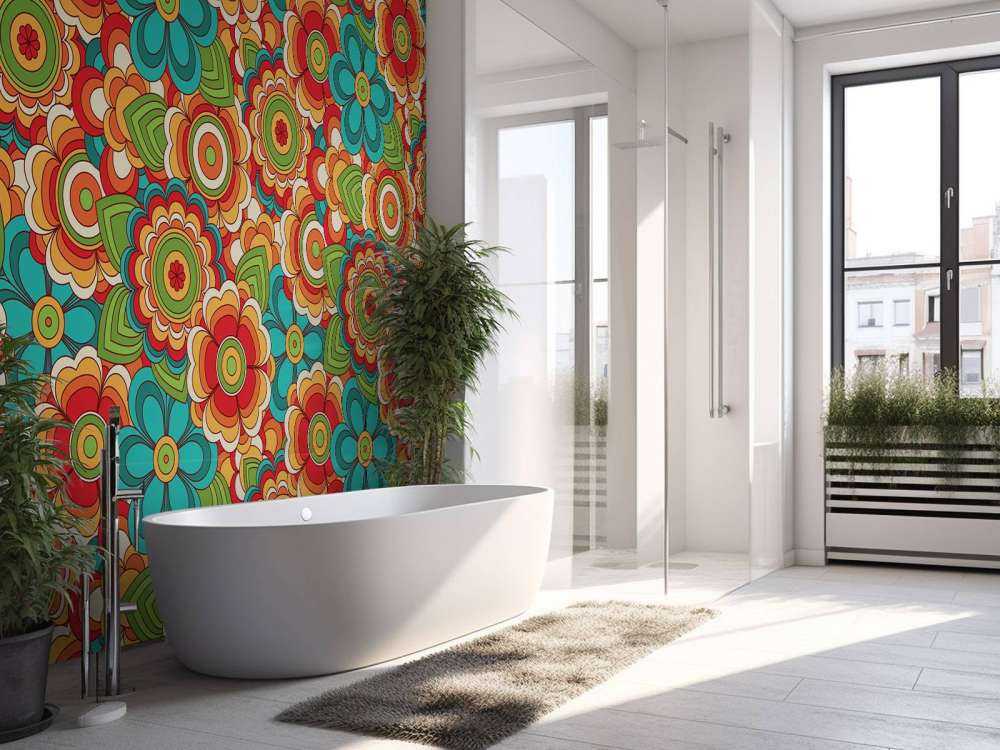 Fargerike retro blomster