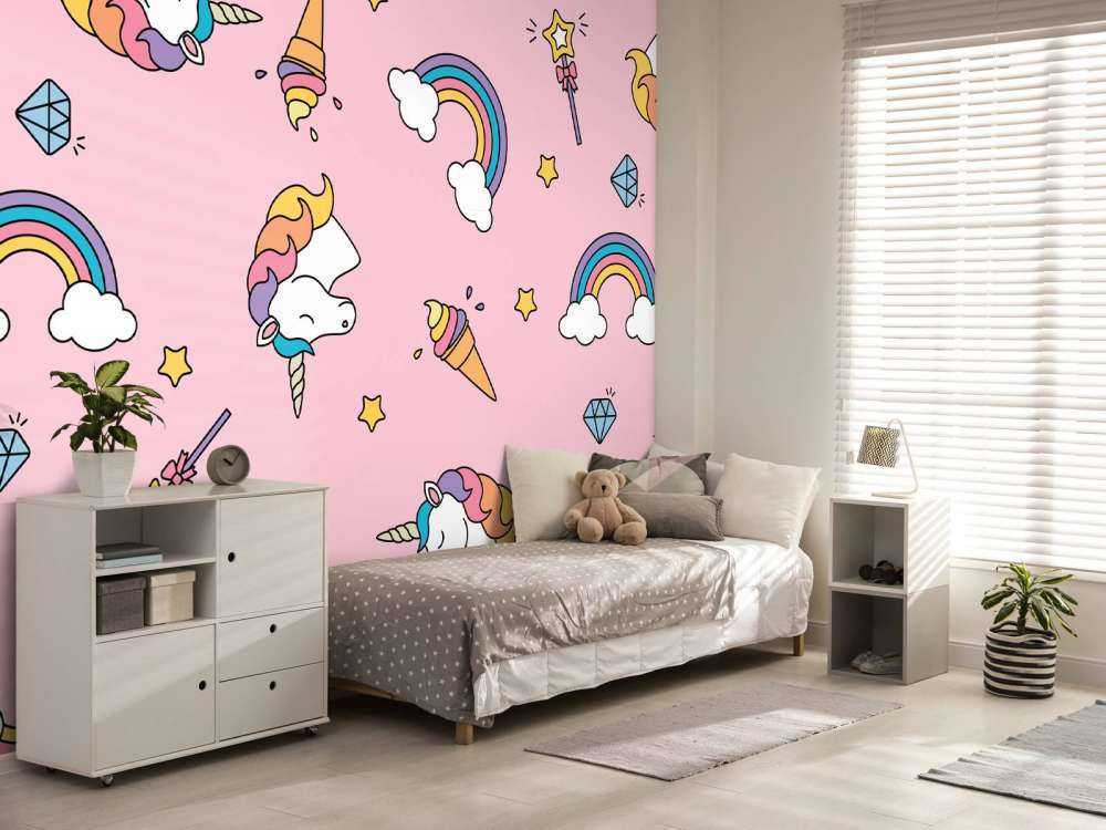 Fargerikt enhjørningsmønster