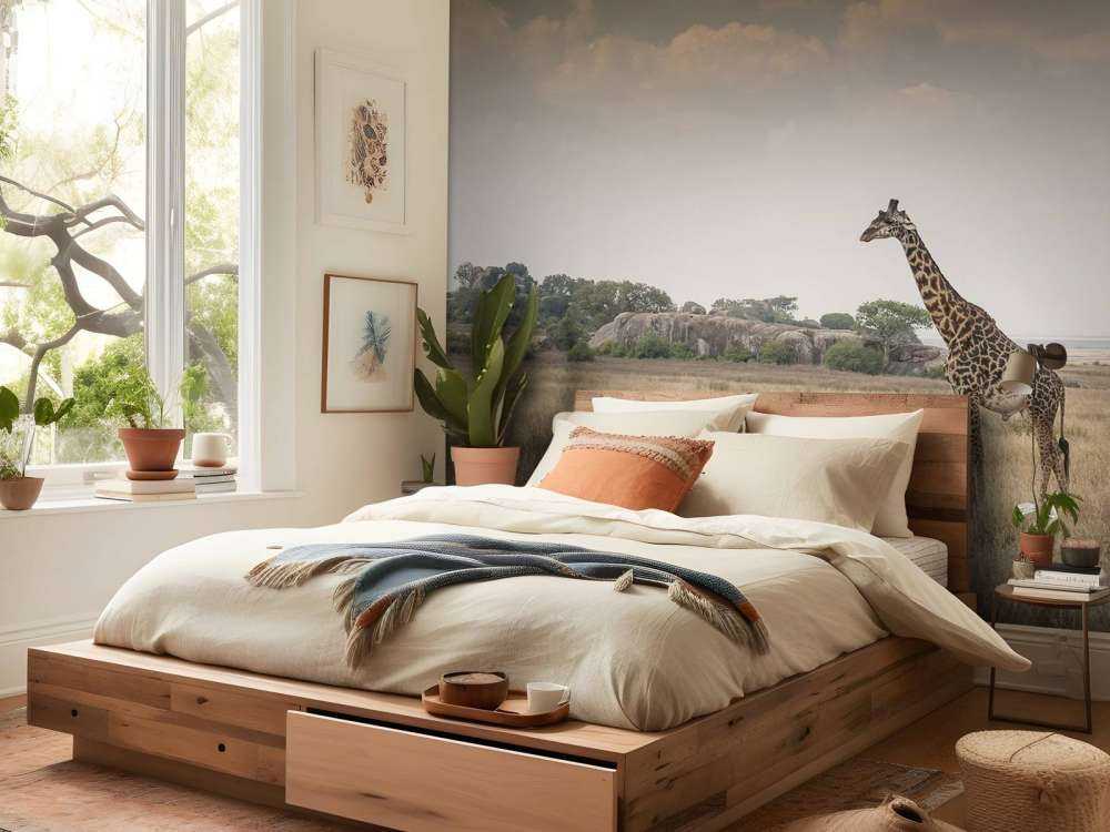 Giraffe på en savanne