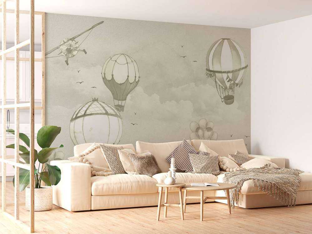 Varmluftsballonger i grønt