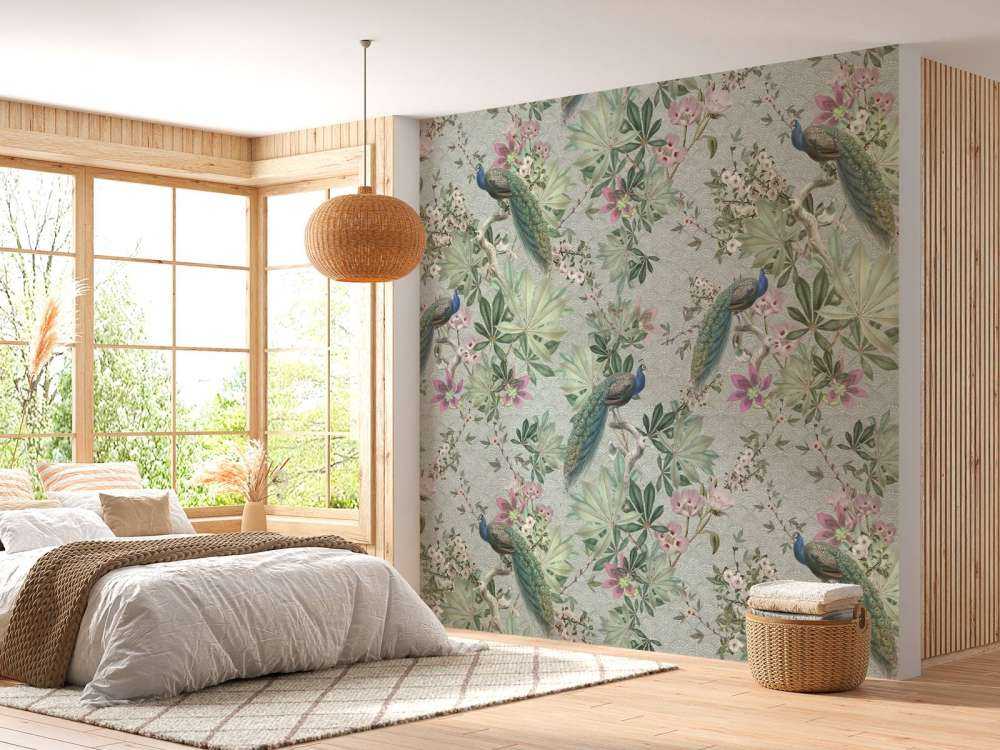 Vintage hagepåfugler - mintgrønn