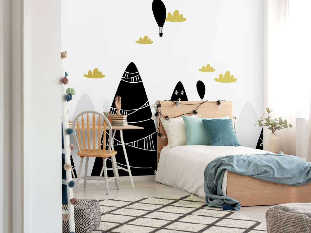 Fjell i svart og hvitt