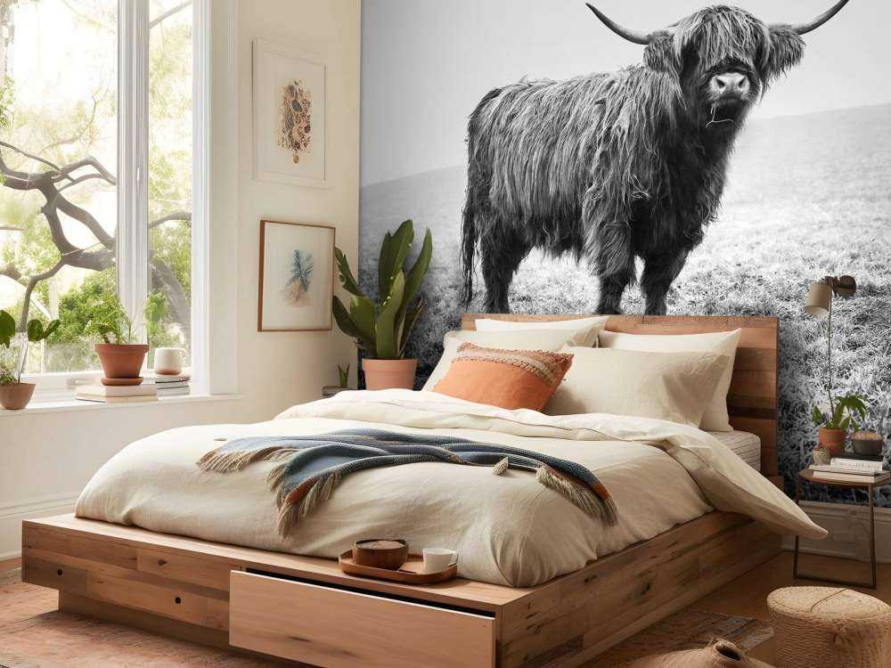 Skotske høyland i gresset