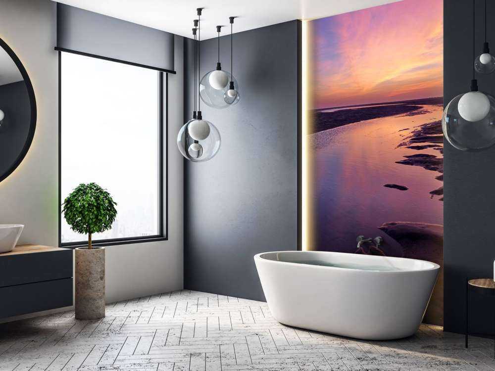 solnedgang med lilla luft