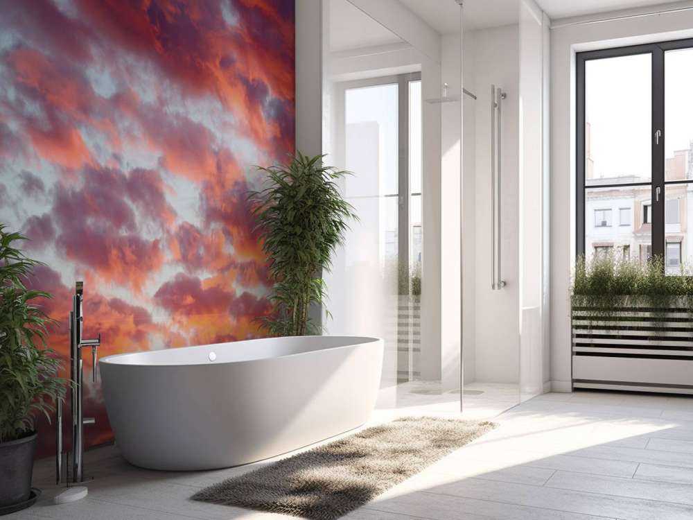 solnedgang på himmelen