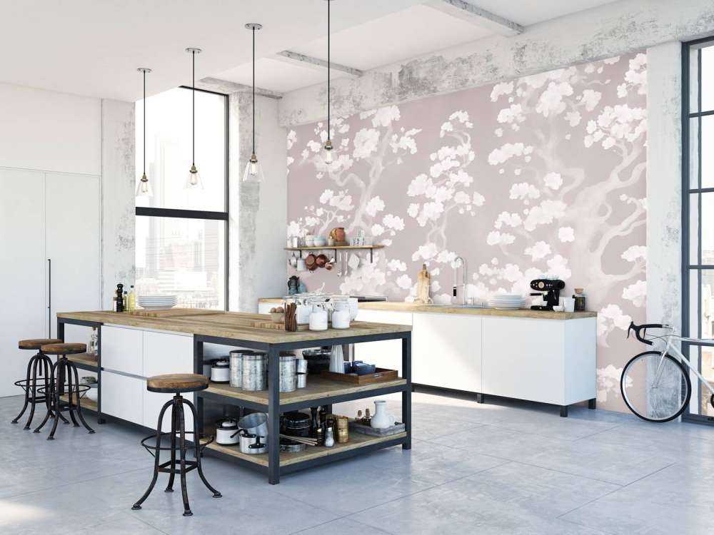 Vidunderlig blomstrende skog - rosa