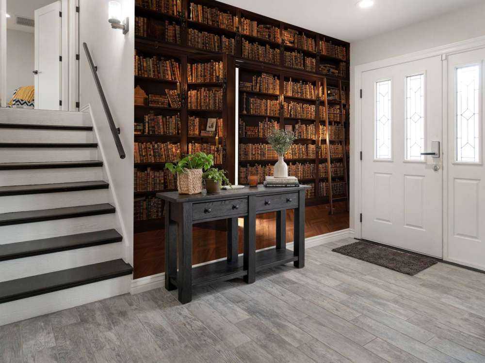 Geheime bibliotek med skjult dør