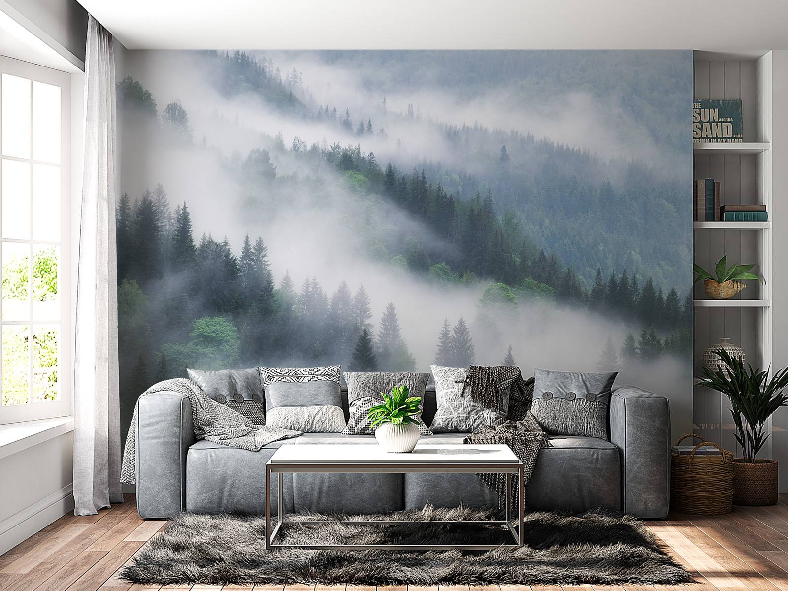 Tåkete skog i fjellet - Tapet.com, image size:1600x1200