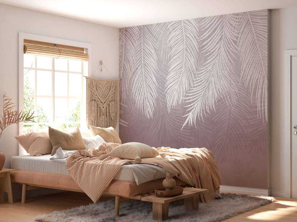 Palmeblader på betong