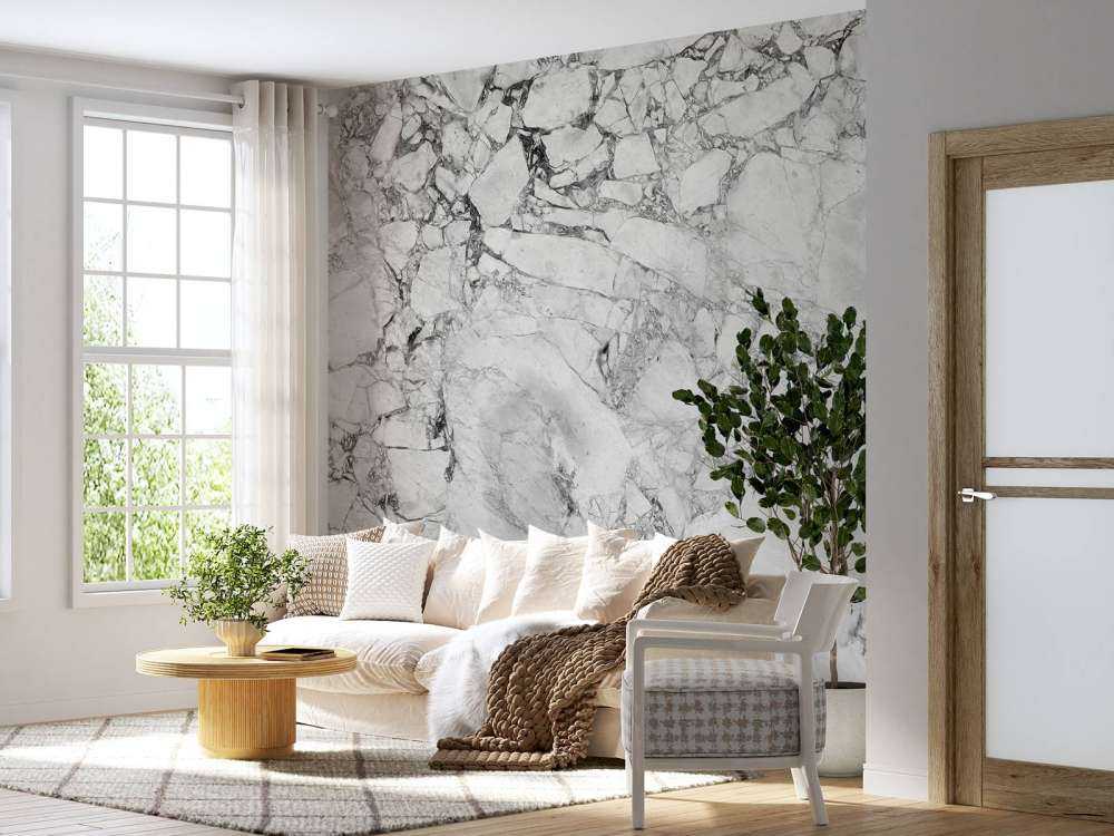 Svart och vit marmor med grov struktur