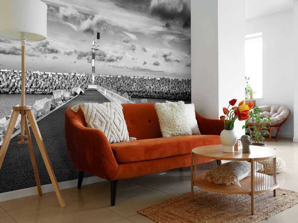 Kajväggen i Cadzand Bad-hamnen