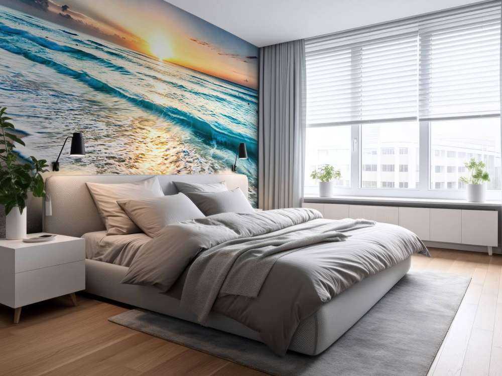 Solnedgång över lugnt hav