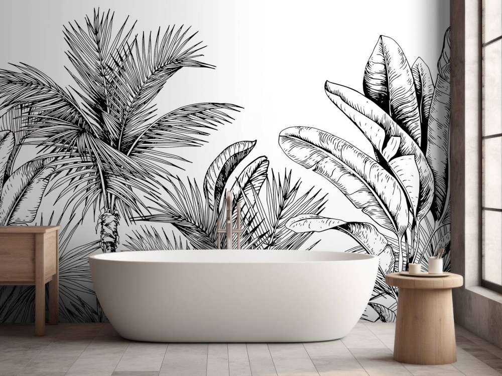 Palmer och bananblad