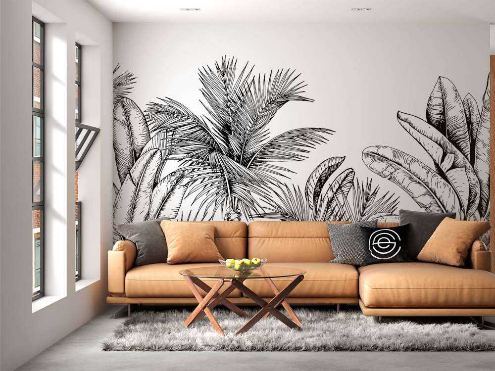 Palmer och bananblad