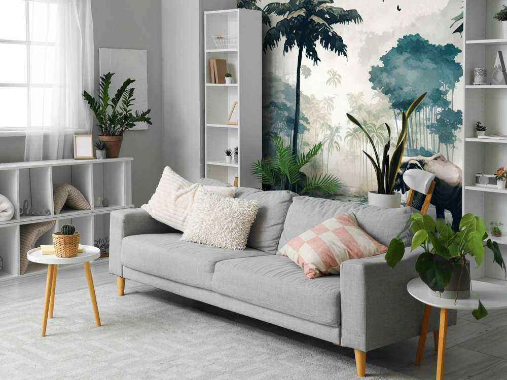 Tropisk djungel i akvarell