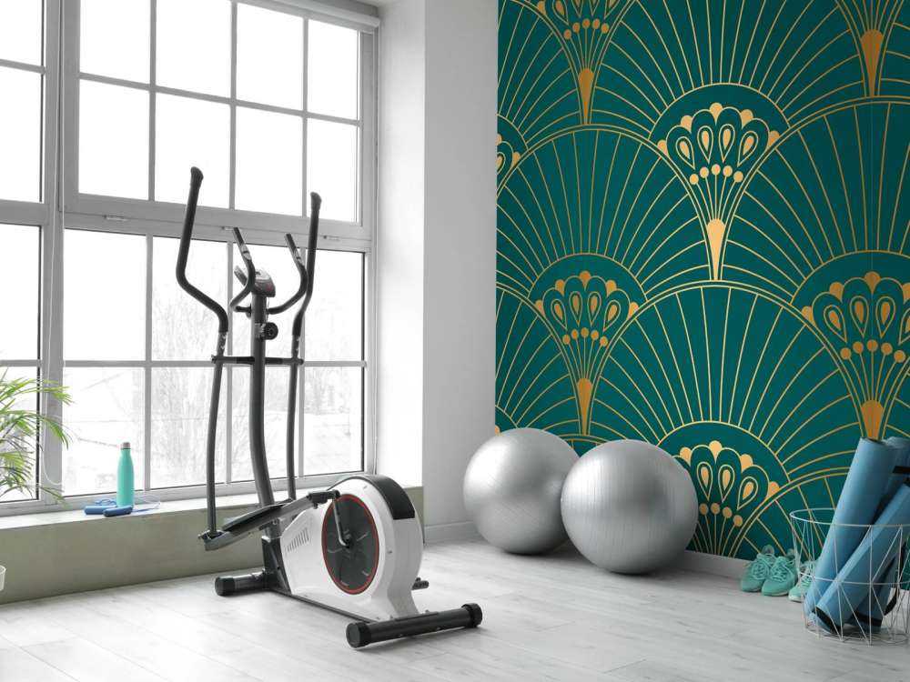Art deco-fläkt i teal