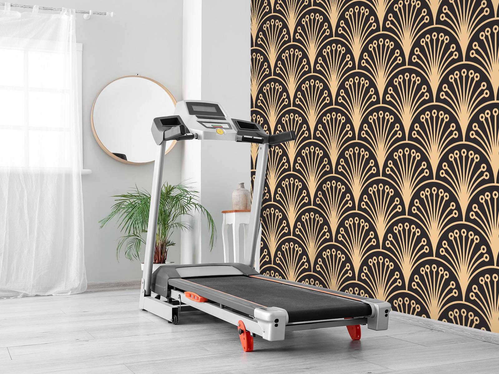 Guld art deco blommor