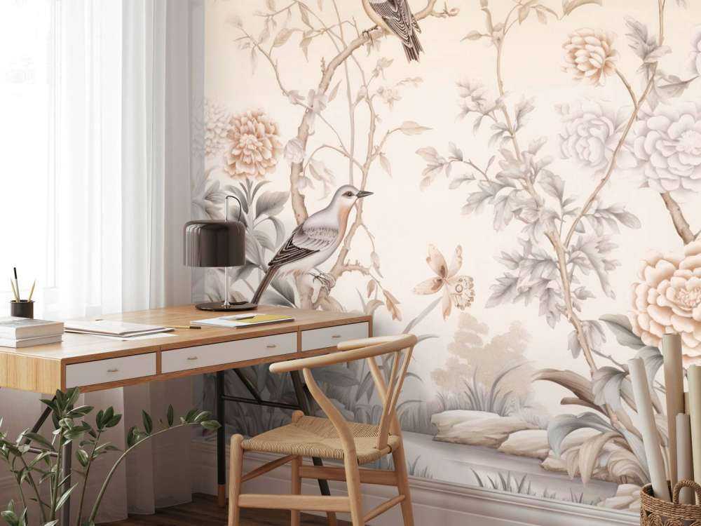 Tecknad blomma landskap