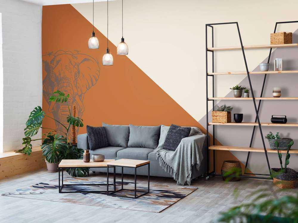 Rostiga trianglar med elefant