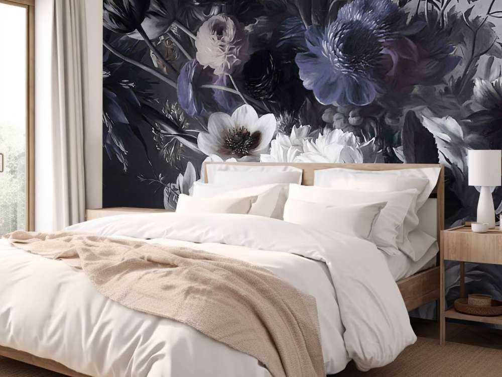 Stort blomsterarrangemang med anemoner Blå