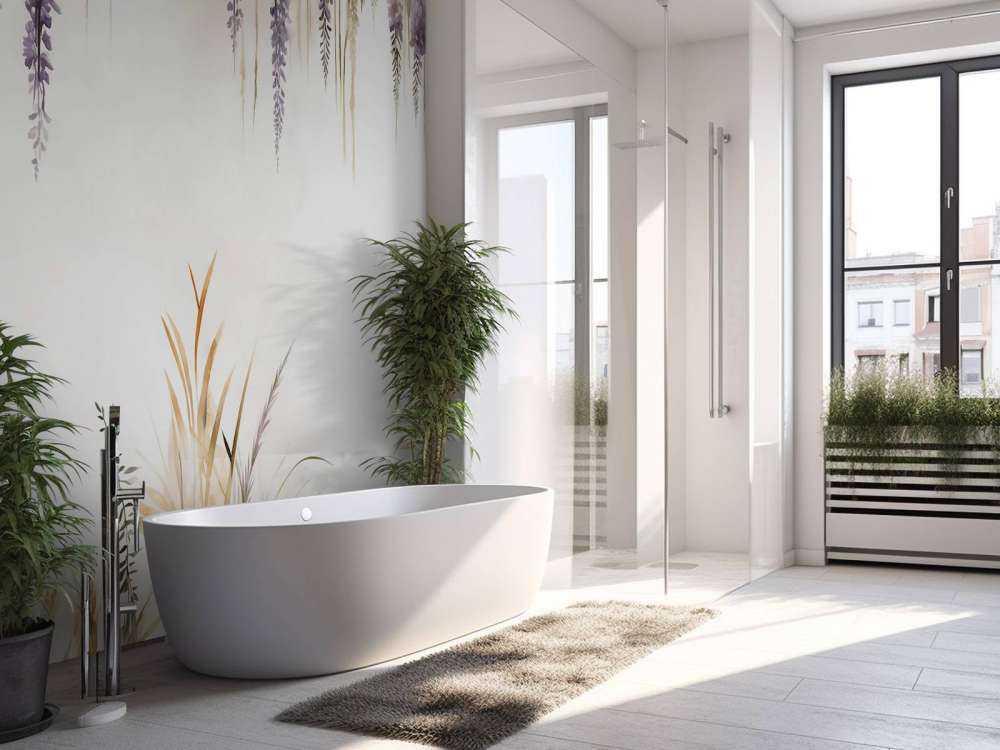 Wisteria och fältgräs blå