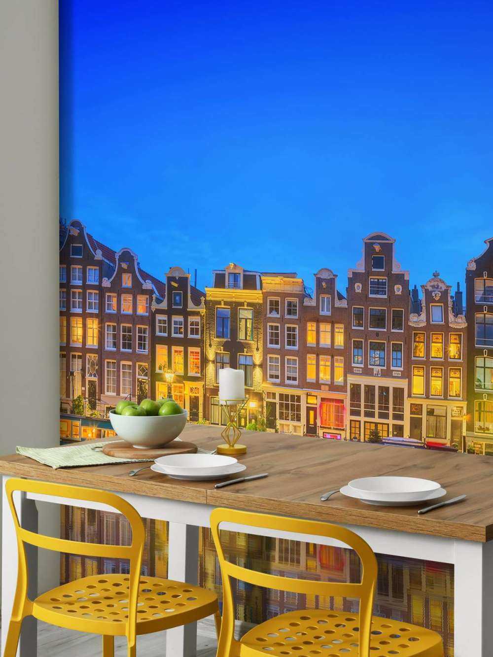 Amsterdams kanal på natten