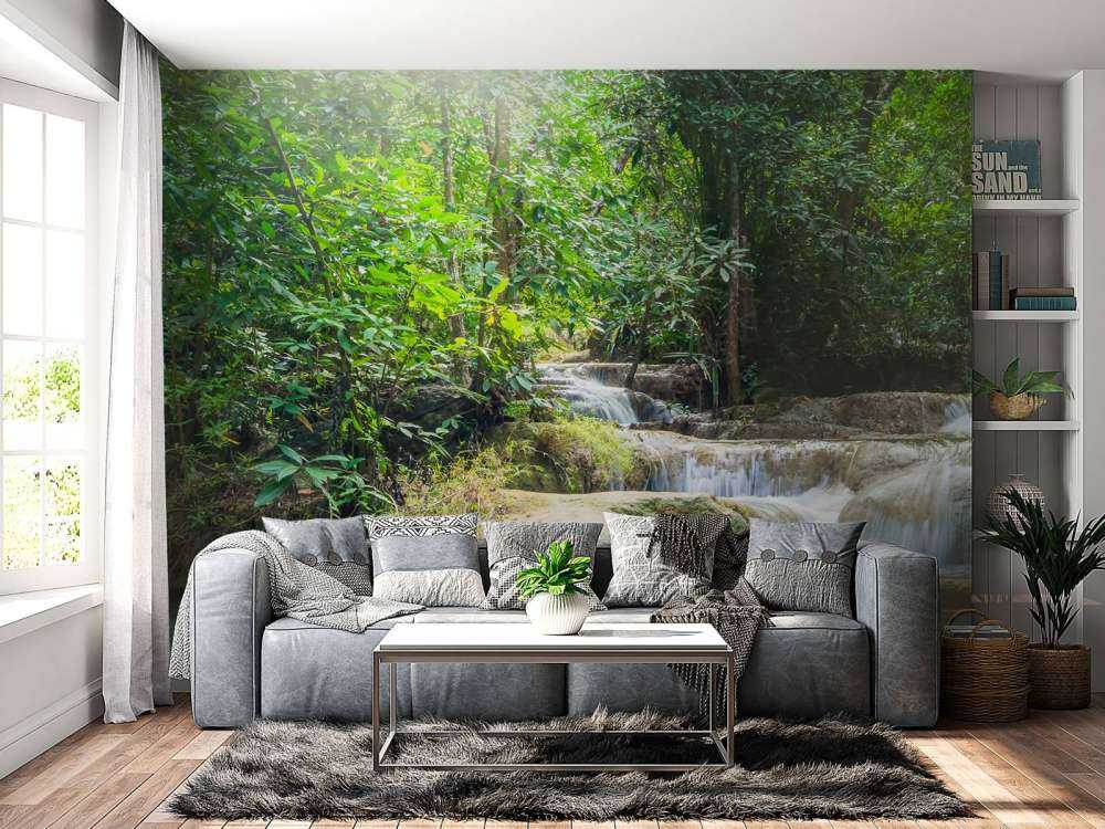 Erawan vattenfall i Thailand