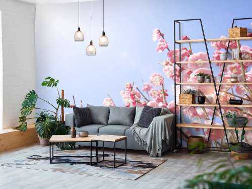 Blommor med blå himmel