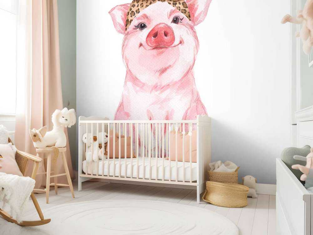Rolig liten gris med en bandana