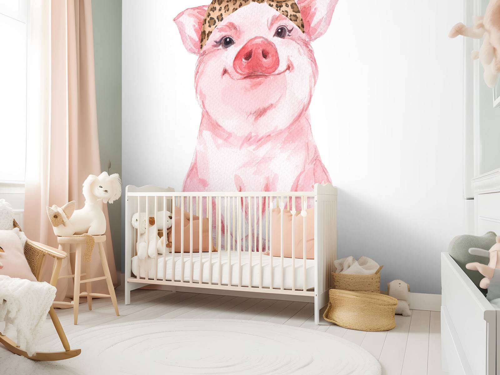 Rolig liten gris med en bandana
