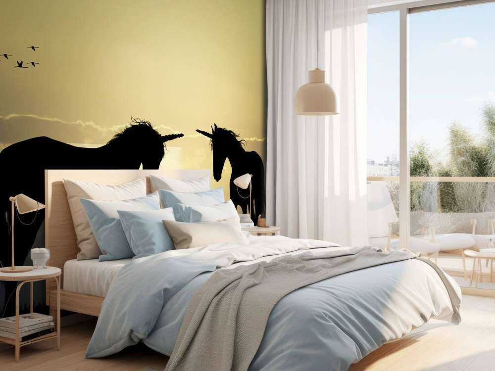 Enhörningar i solnedgången