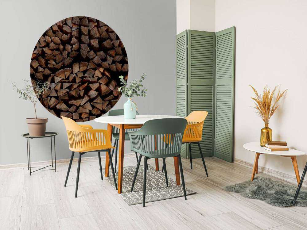 Runda högar av trä