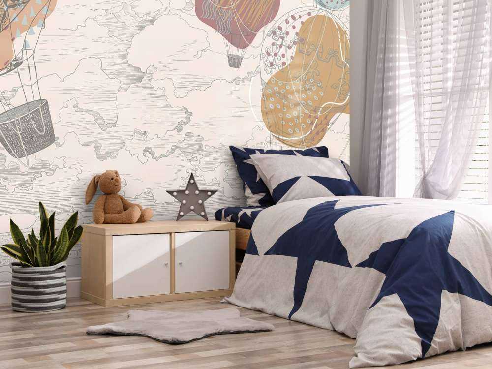 Farvede varmluftballoner